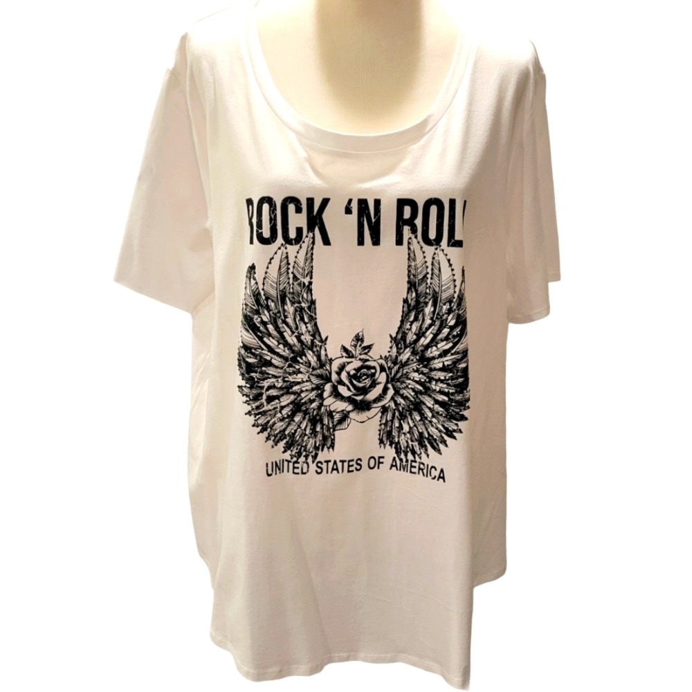 Organic Generation T-shirt 100% Cotton Rock & Roll Embellished Black Gems